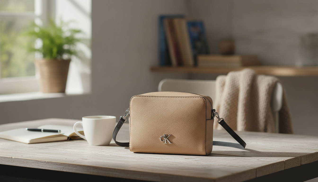 Calvin Klein Jeans Beige Shoulder Bag: Everyday Minimal