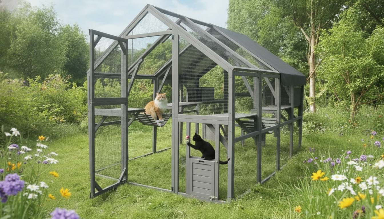 Extra Large Outdoor Cat House: Platforms + Waterproof Cover