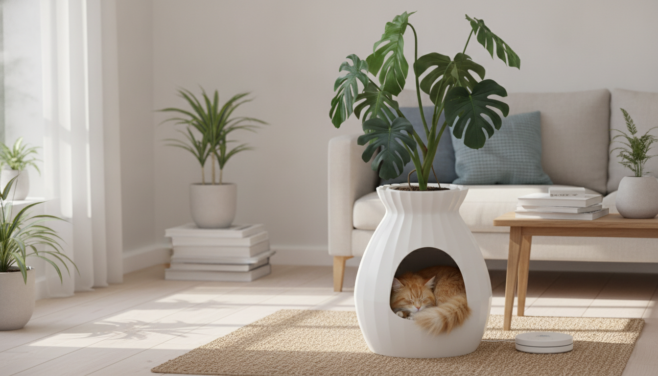 Flowerpot Cat Litter Box: Smart Deodorizing, Spacious