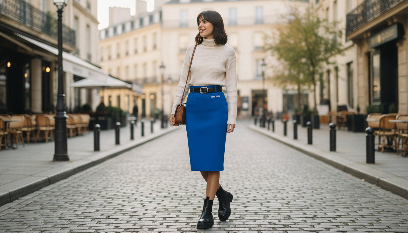 How to Style a Miu Miu Contrast-Front Midi Skirt