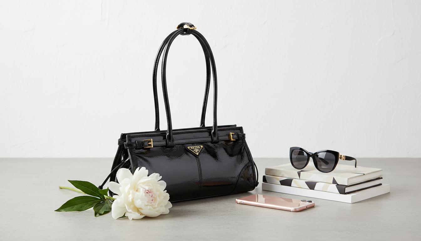 Prada Leather Shoulder Bag: Tubular Handles, Removable Strap
